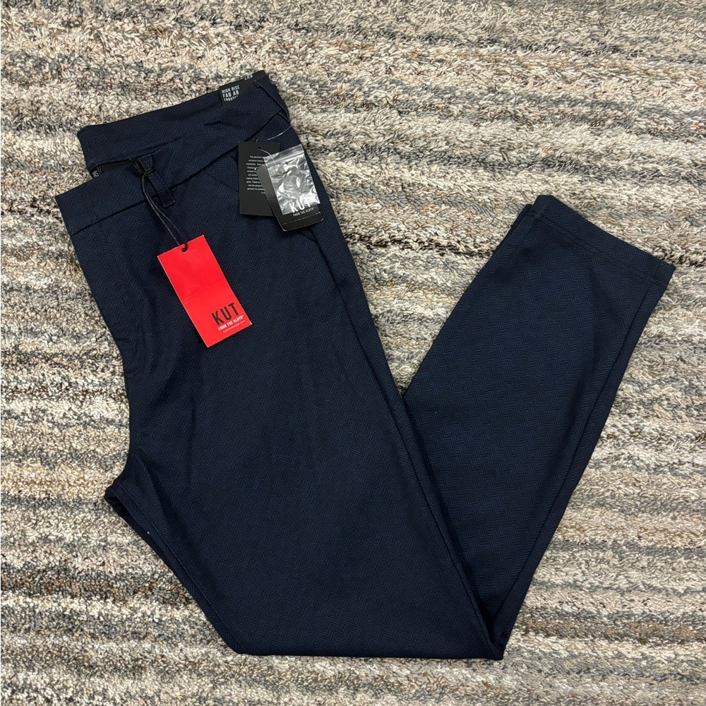KUT From The Kloth High Rise Fab Ab Trousers Sz 14 NWT | KUT Women Navy Trouser- - Picture 12 of 14